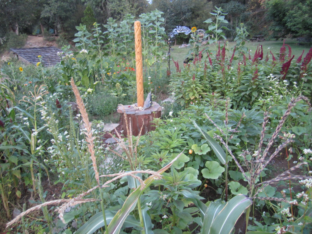 Peace Pole Altar in Prayer Garden